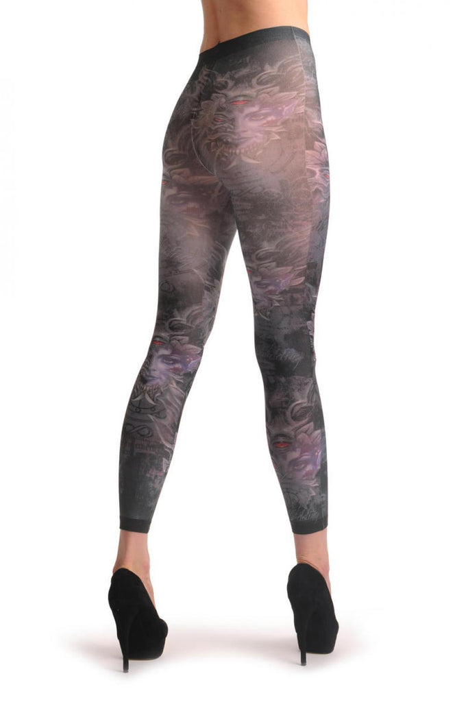 Liss Kiss Gothic Alchemy Infinity Eye Footless - Tights Footless