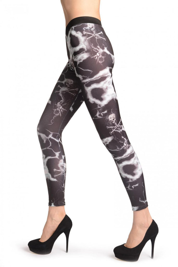 Liss Kiss Gothic Alchemy Skull & Chained Girl - Leggings