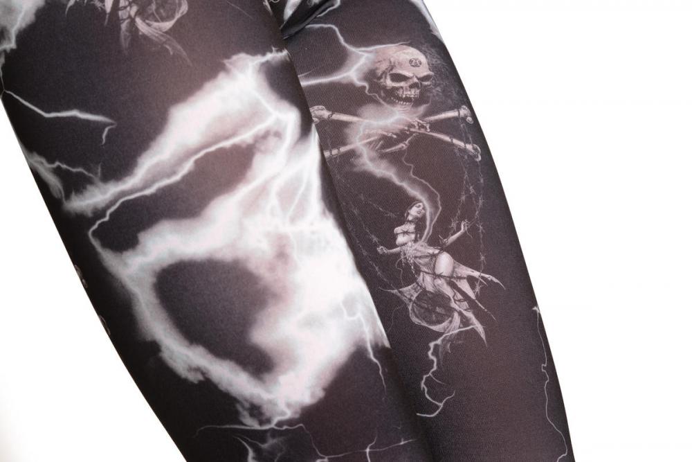 Liss Kiss Gothic Alchemy Skull & Chained Girl - Leggings