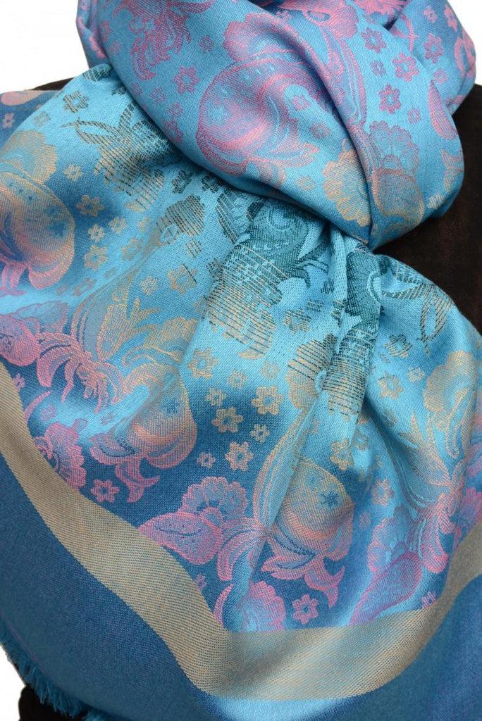 Liss Kiss Gradient Flowers On Dodger Blue Unisex Pashmina - Scarf