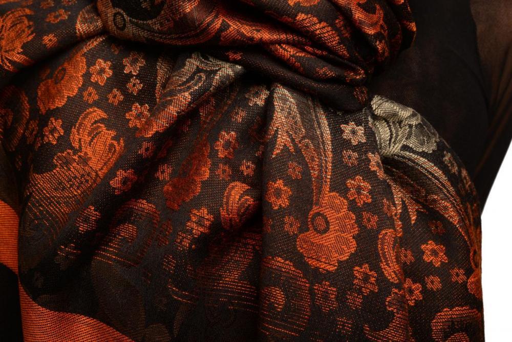 Liss Kiss Gradient Flowers On Orange & Black Unisex Pashmina - Scarf