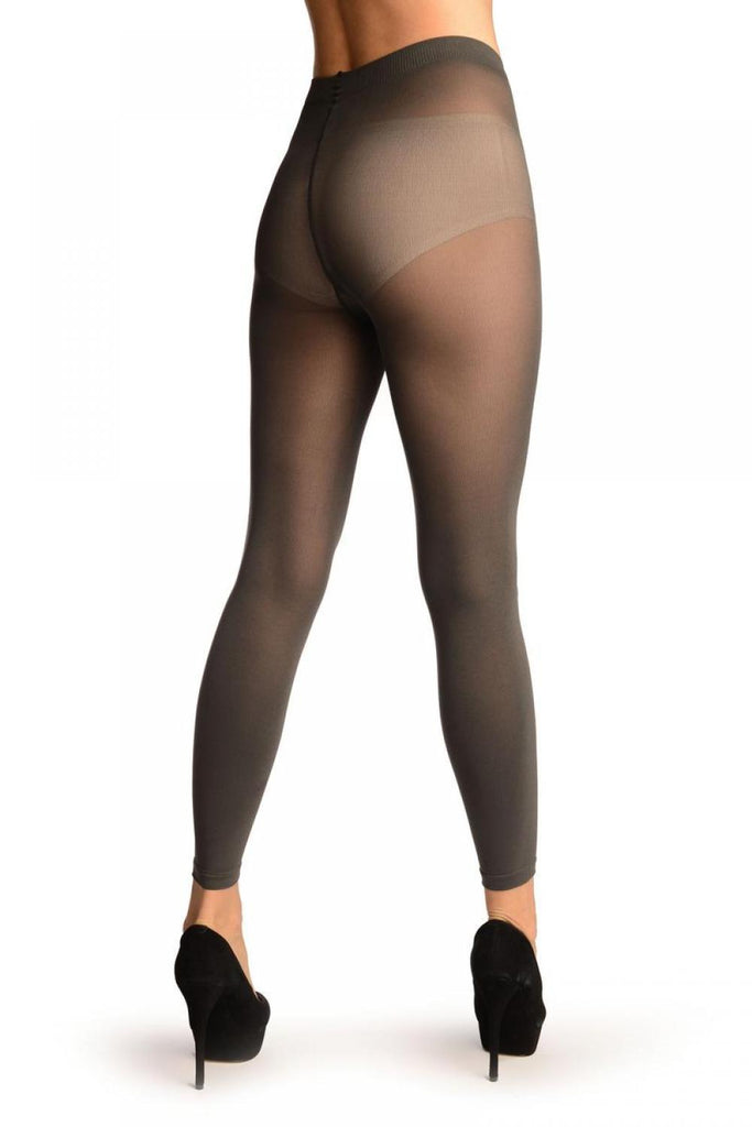 Liss Kiss Grey 120 Denier (Winter) Footless Tights - Tights Footless