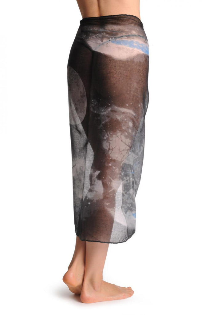 Liss Kiss Grey & Black Galaxy Unisex Scarf & Beach Sarong - Scarf