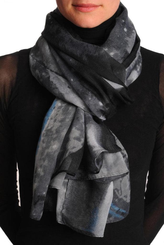 liss kiss Grey & Black Galaxy Unisex Scarf & Beach Sarong - Scarf