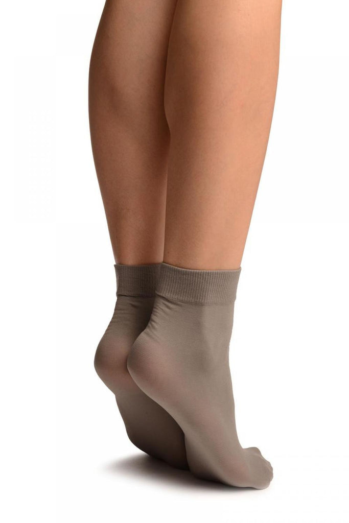 Liss Kiss Grey Comfort Top Strong Ankle High Socks - Socks