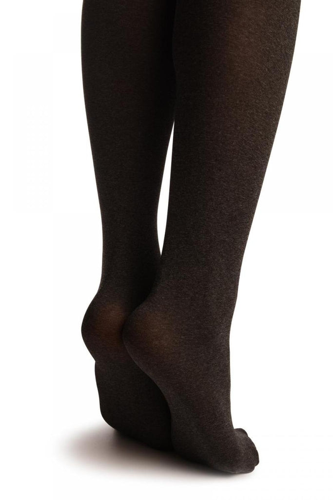 Liss Kiss Grey Faux Stockings With Silver Lurex Top - Tights