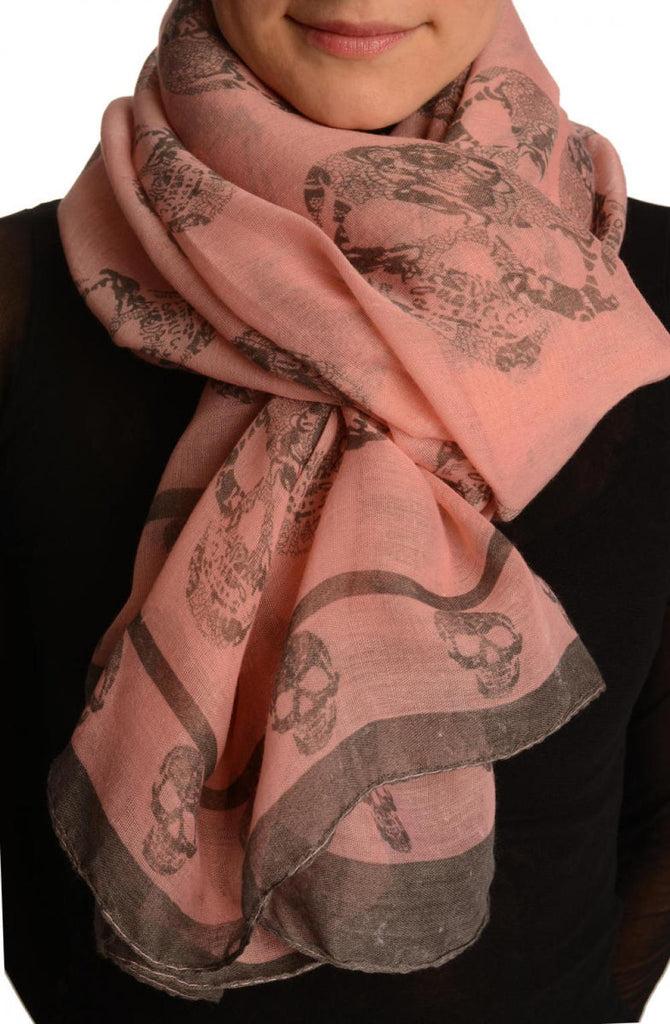 liss kiss Grey Lace Skulls On Pink Unisex Scarf & Beach Sarong - Scarf
