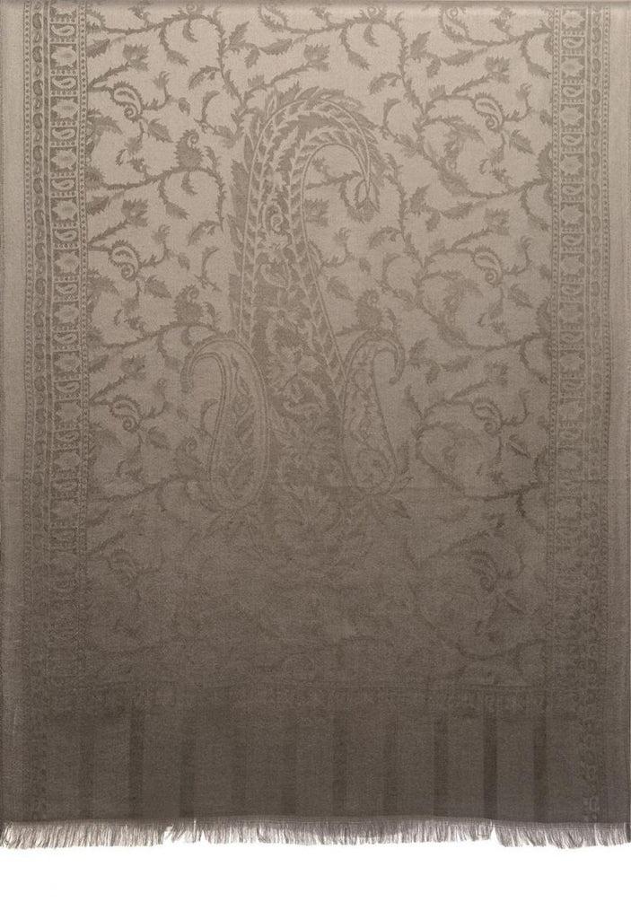 Liss Kiss Grey Large Paisley On Grey Pashmina Feel - Scarf