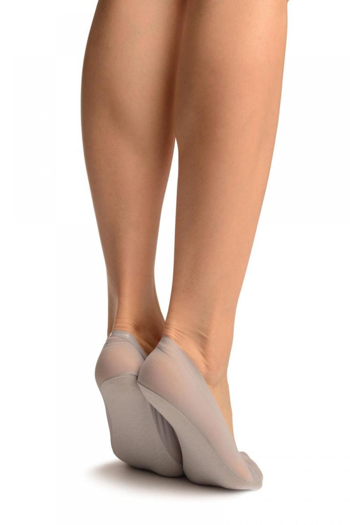 Liss Kiss Grey Mesh With Silicon Grip Cotton Sole Footsies - Footsies Socks
