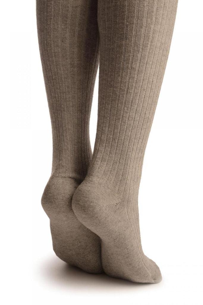 Liss Kiss Grey Pinstripes Merino Wool Blend - Over The Knee Socks