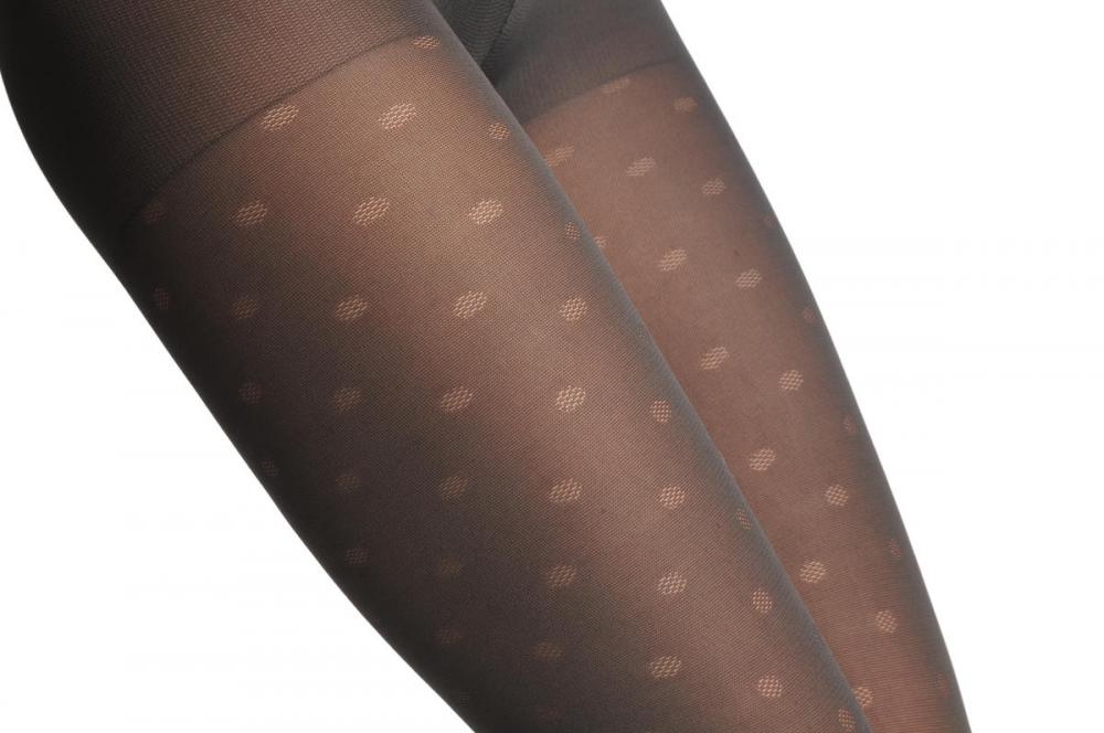 Liss Kiss Grey Semi Transparent Mesh Polka Dots 40 Den - Tights