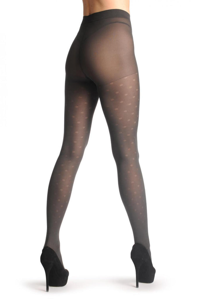 Liss Kiss Grey Semi Transparent Mesh Polka Dots 40 Den - Tights