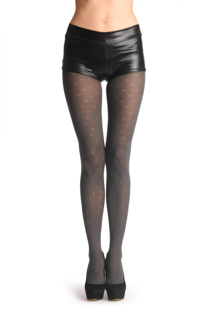 liss kiss Grey Semi Transparent Mesh Polka Dots 40 Den - Tights