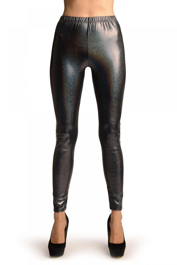 liss kiss Grey Shiny Gloss Sparkles Leggings - Leggings