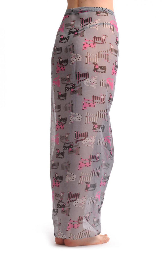 Liss Kiss Grey With Cats In Love Unisex Scarf & Beach Sarong - Scarf