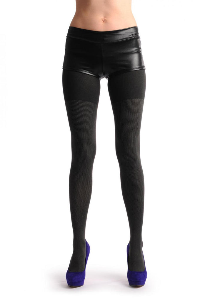 Liss Kiss Grey With Checkered Texture 80 Den Warm Winter - Tights