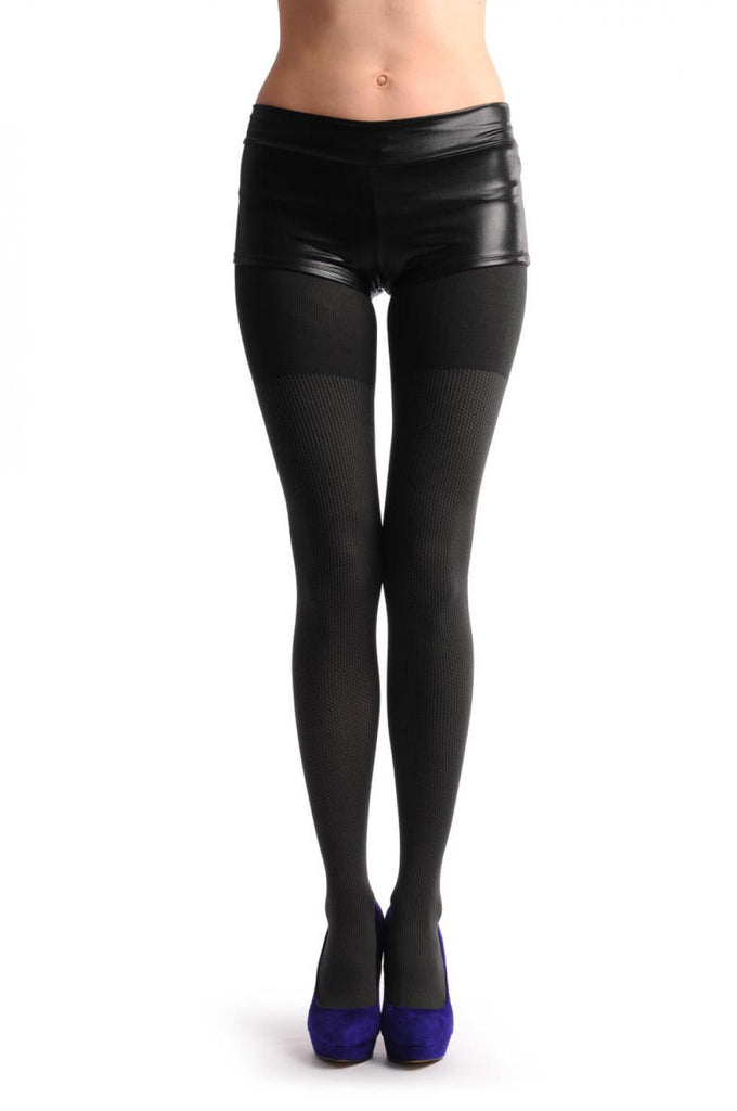 Liss Kiss Grey With Checkered Texture 80 Den Warm Winter - Tights