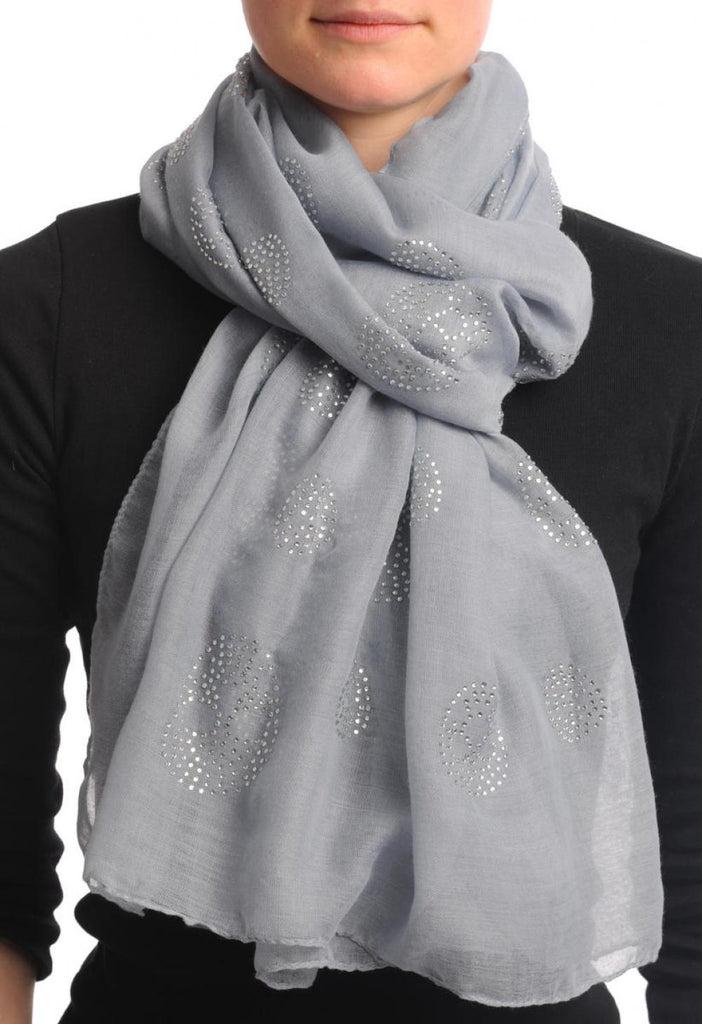 liss kiss Grey With Crystal Diamonds Skulls Unisex Scarf & Beach Sarong - Scarf