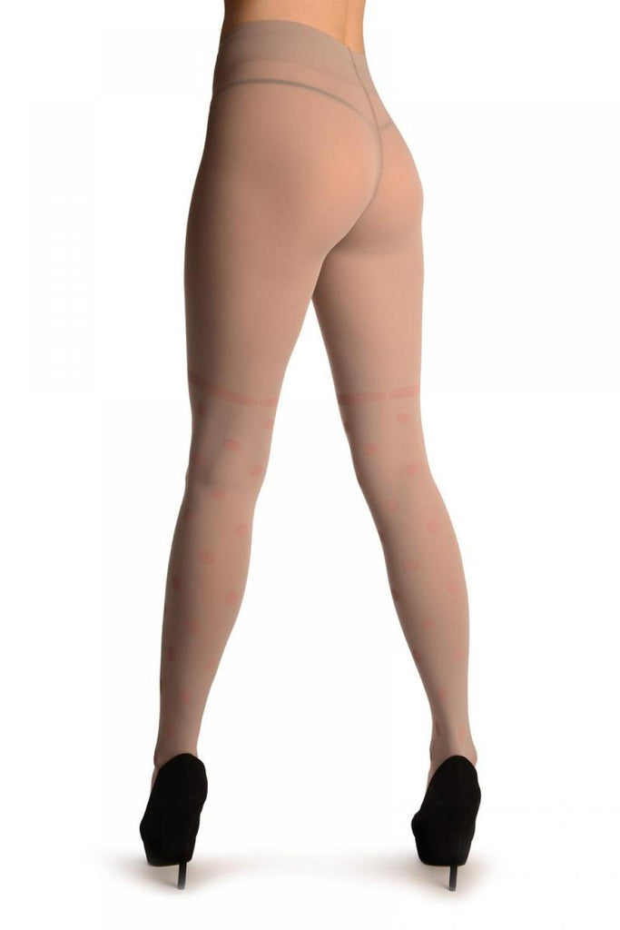 Liss Kiss Grey With Light Pink Polka Dot & Satin Bow - Tights