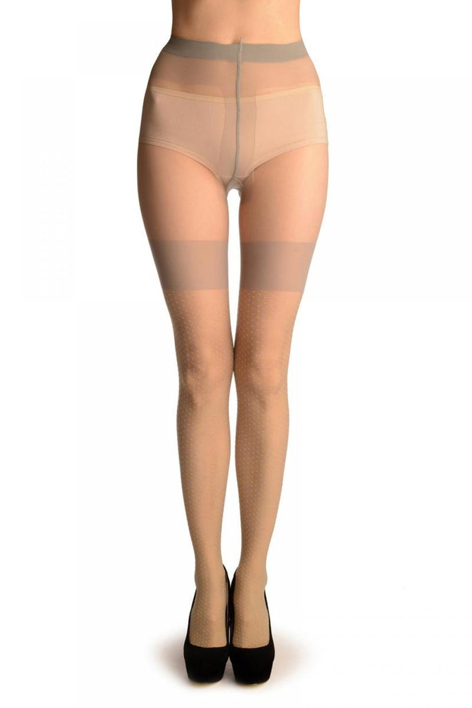 Liss Kiss Grey With Lime Green Dots & Grey Garter - Tights