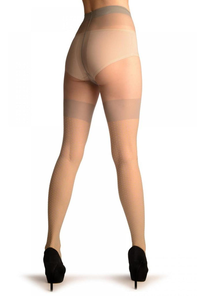 Liss Kiss Grey With Lime Green Dots & Grey Garter - Tights