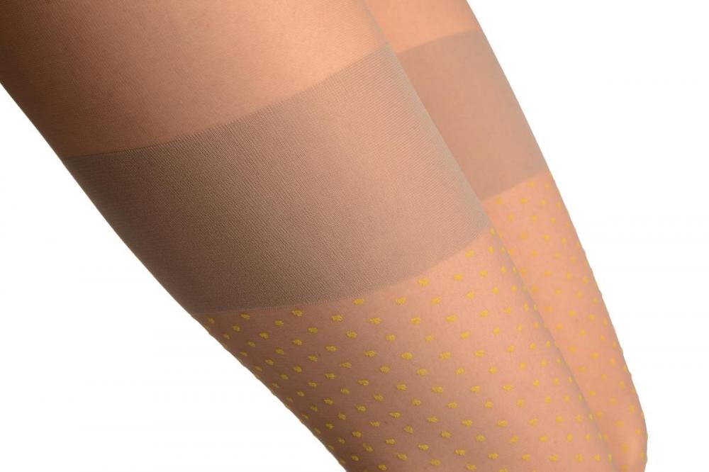 Liss Kiss Grey With Lime Green Dots & Grey Garter - Tights