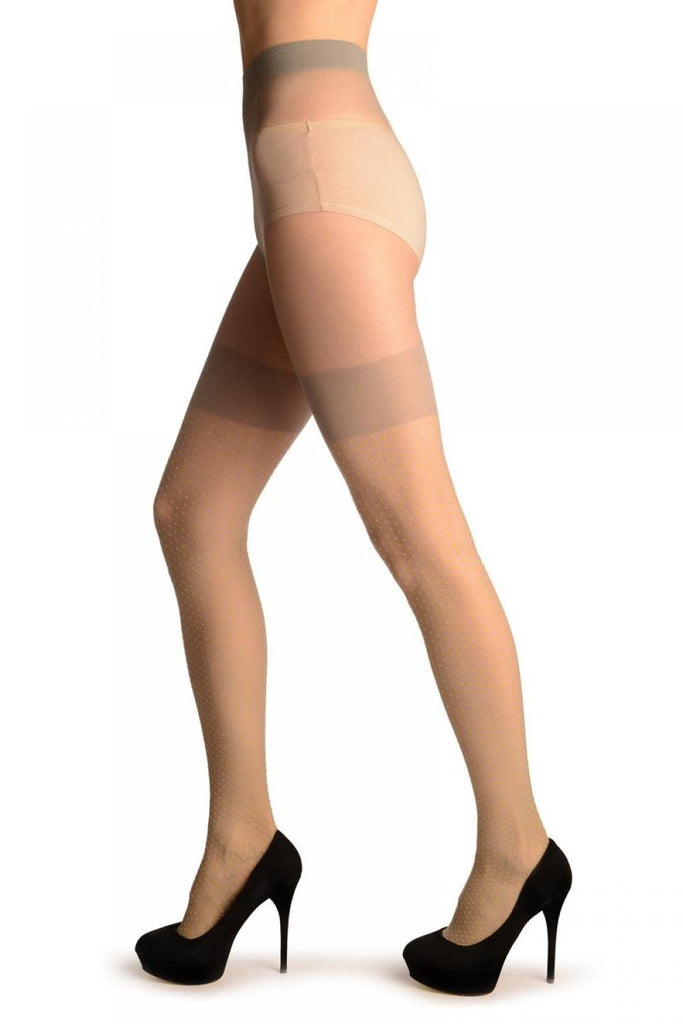 liss kiss Grey With Lime Green Dots & Grey Garter - Tights