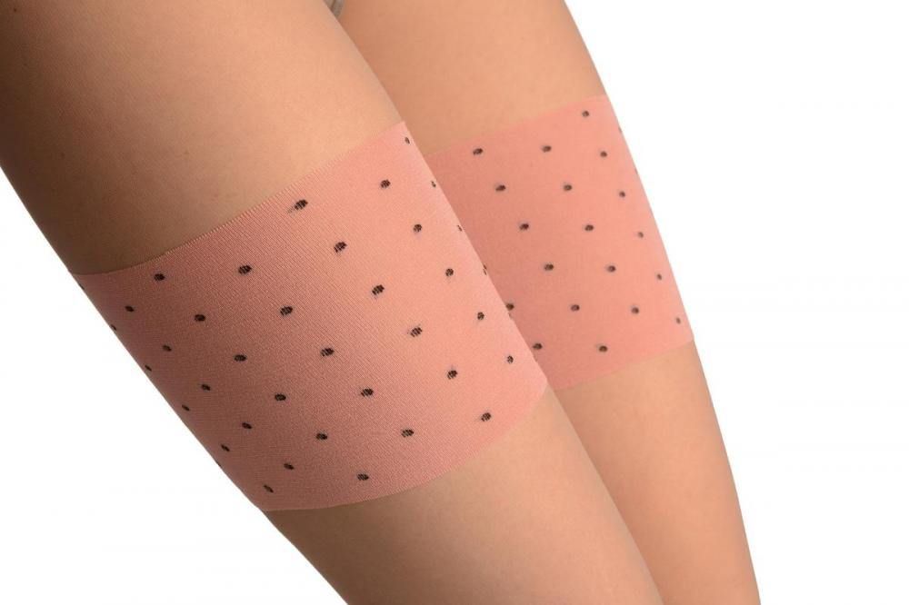 Liss Kiss Grey With Pink & Black Dots Top And Garter - Tights