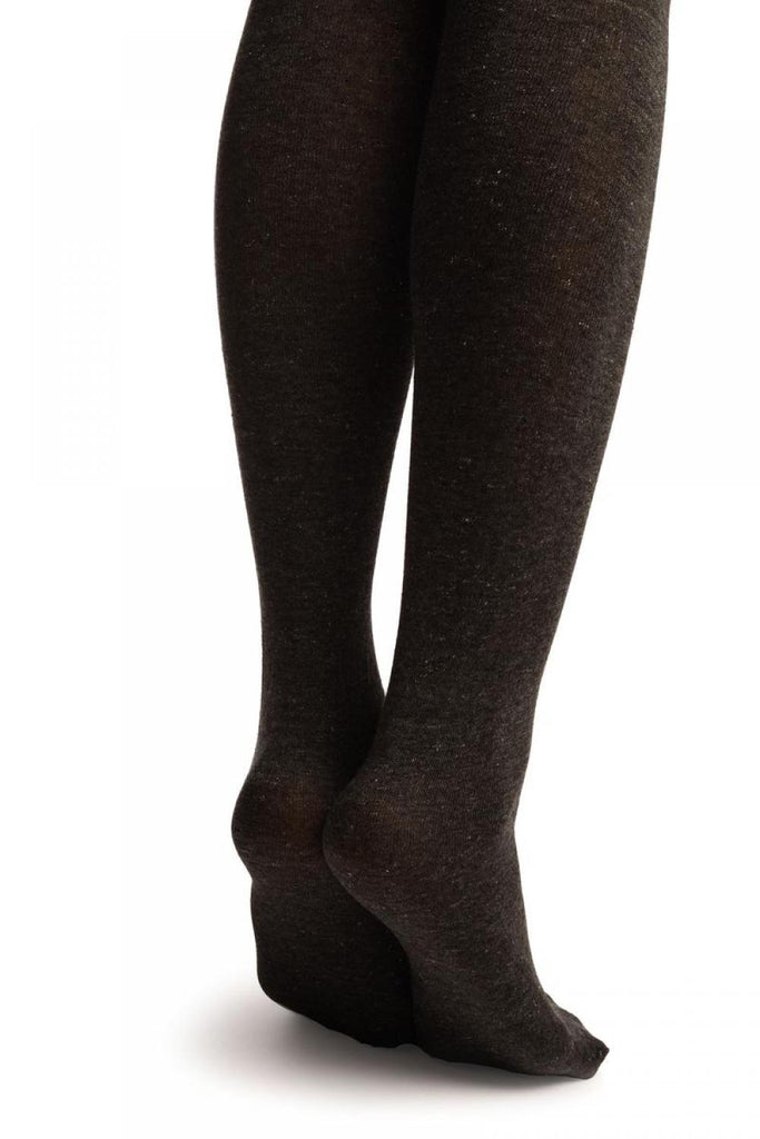 Liss Kiss Grey With Silver Lurex Over The Knee Socks - Over The Knee Socks