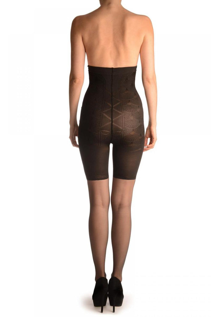 Liss Kiss Grey With Strong Corset Shaping Tummy In Tights - Tights