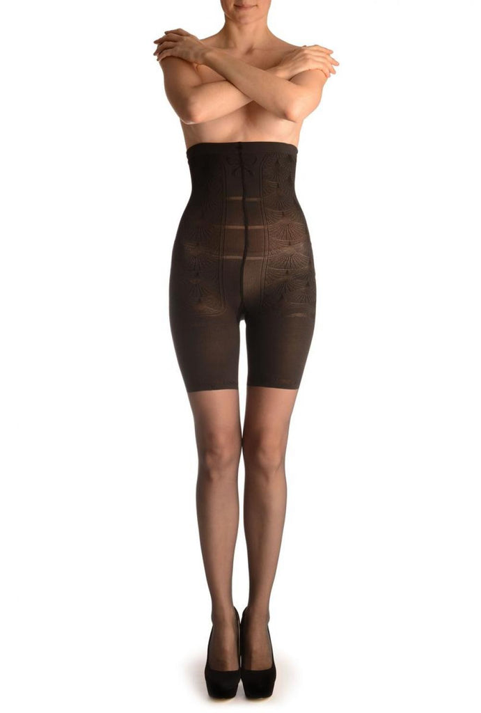 liss kiss Grey With Strong Corset Shaping Tummy In Tights - Tights