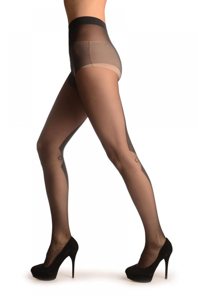 Liss Kiss Grey With Two Opaque Large Rhombs Back Seam - Tights
