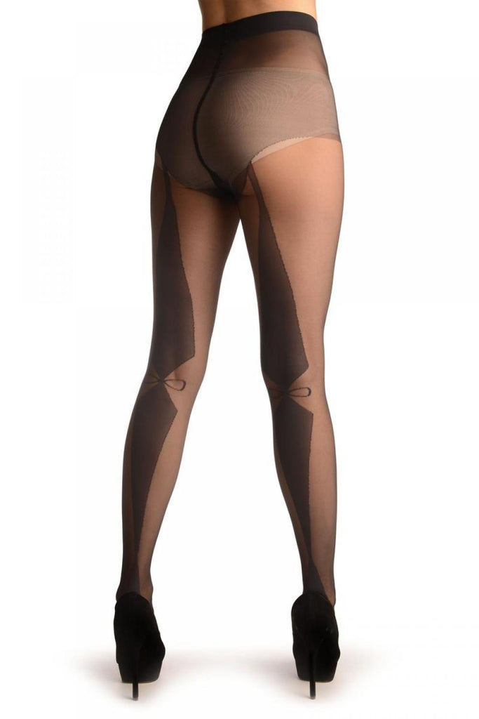 Liss Kiss Grey With Two Opaque Large Rhombs Back Seam - Tights