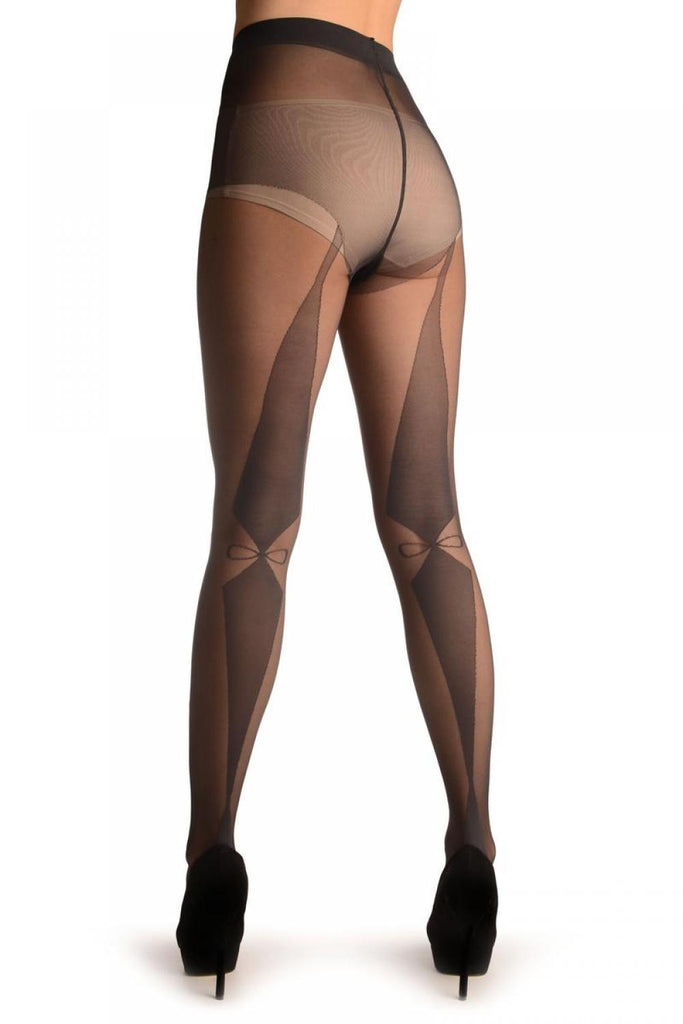 liss kiss Grey With Two Opaque Large Rhombs Back Seam - Tights