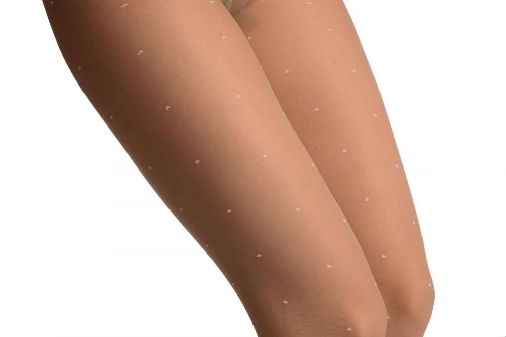 Liss Kiss Grey With White Woven Polka Dot Tights - Tights