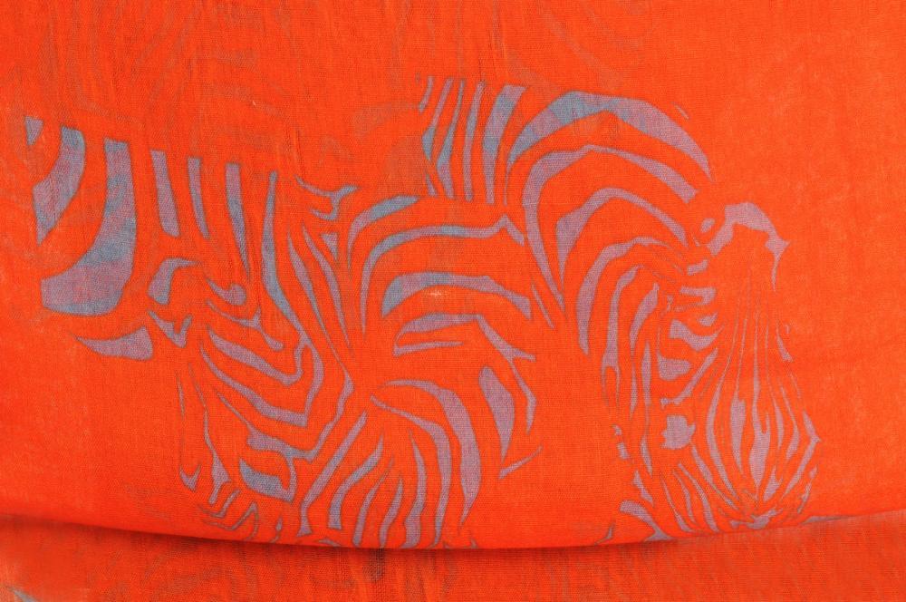 Liss Kiss Grey Zebra On Rust Unisex Scarf & Beach Sarong - Scarf