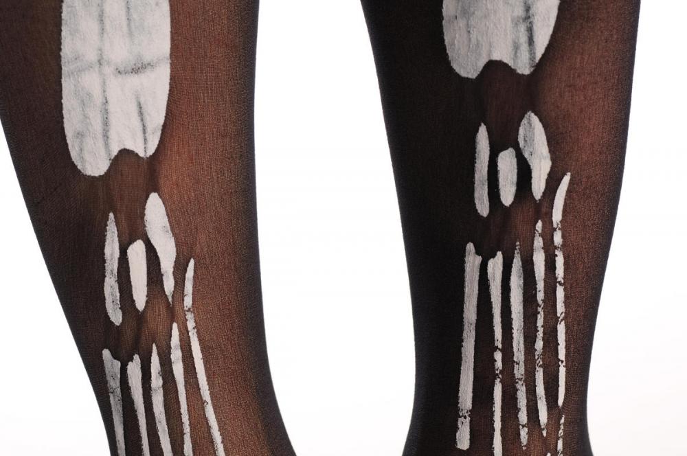 Liss Kiss Halloween Skeleton At The Front & Back - Tights