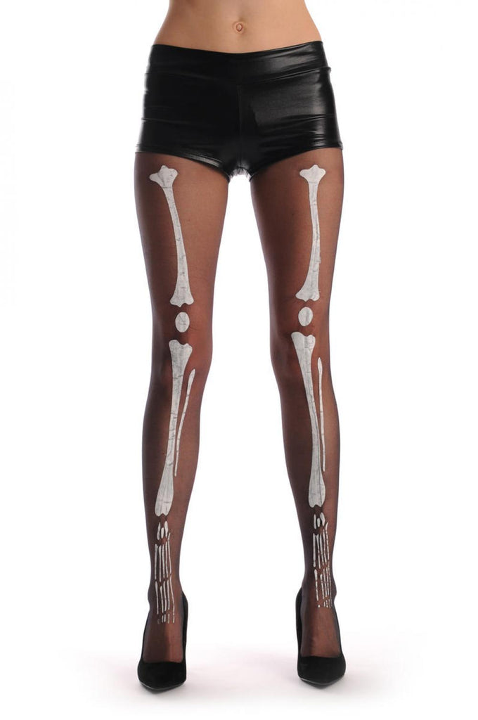 Liss Kiss Halloween Skeleton At The Front & Back - Tights