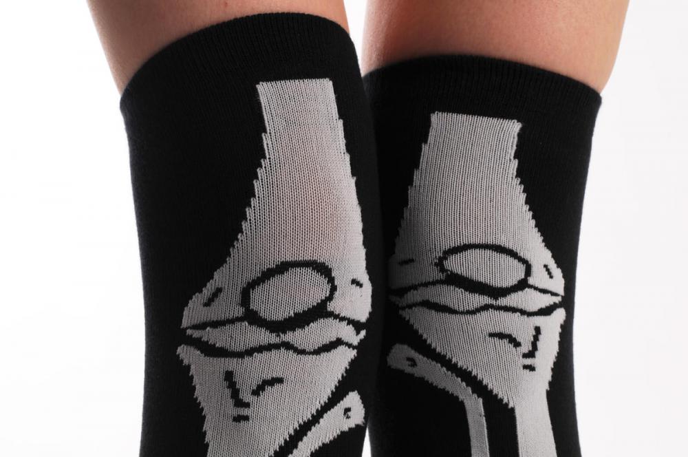 Liss Kiss Halloween Skeleton At The Front Warm Socks - Over The Knee Socks