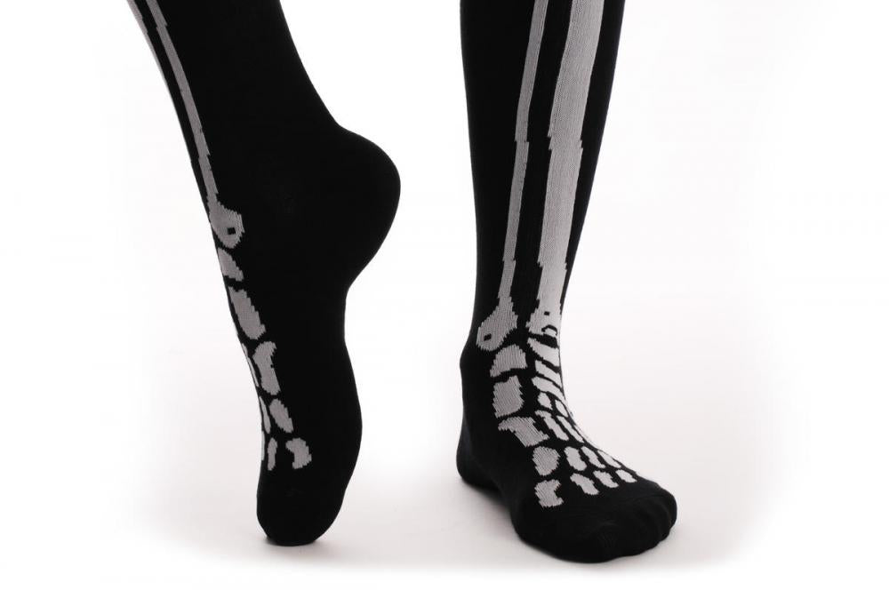 Liss Kiss Halloween Skeleton At The Front Warm Socks - Over The Knee Socks