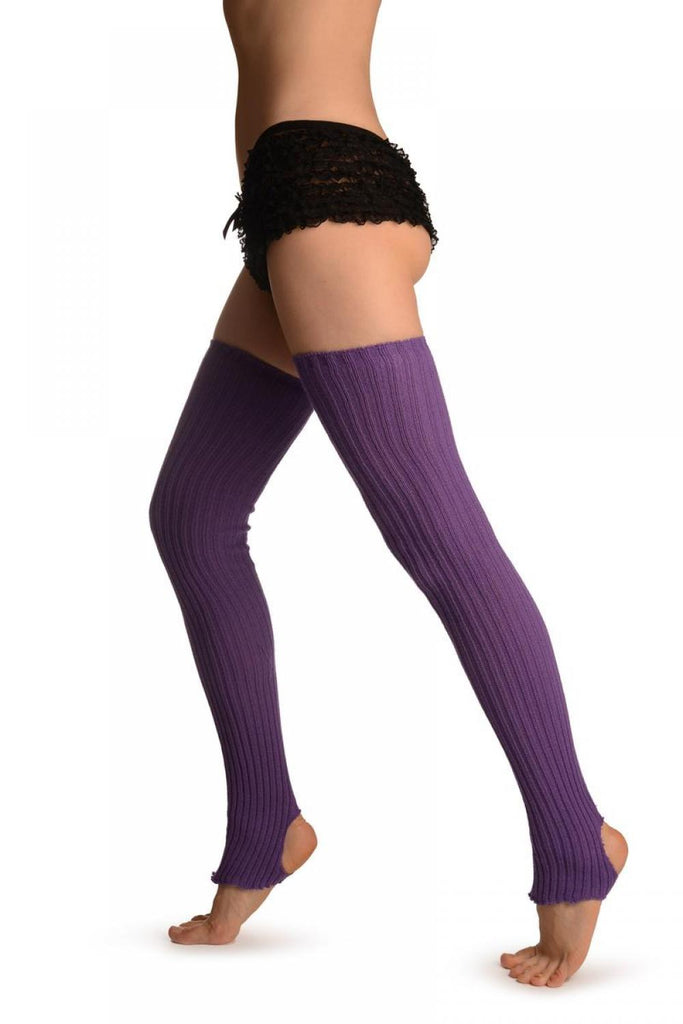 liss kiss Heather Purple Stirrup Dance/Ballet Leg Warmers - Leg Warmers
