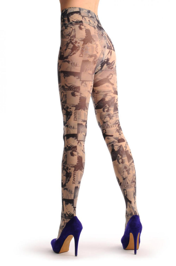 Liss Kiss Holidays Fashion Magazine Black & White - Tights