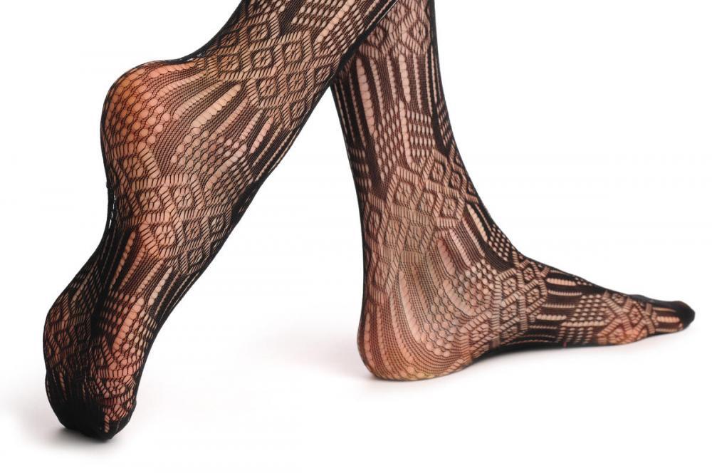 Liss Kiss Horizontal Lines With Rombs & Vertical Dotted Lines Fishnet - Tights