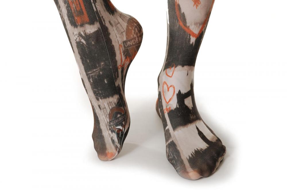 Liss Kiss I Love London Heart Big Ben Tower Bridge - Tights