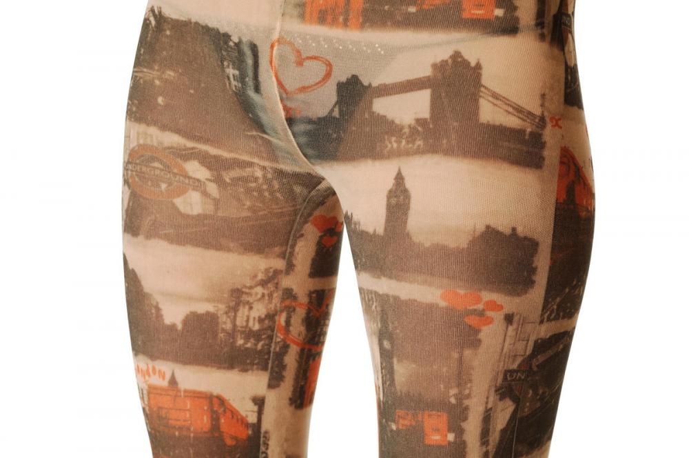 Liss Kiss I Love London Heart Big Ben Tower Bridge Vintage - Tights
