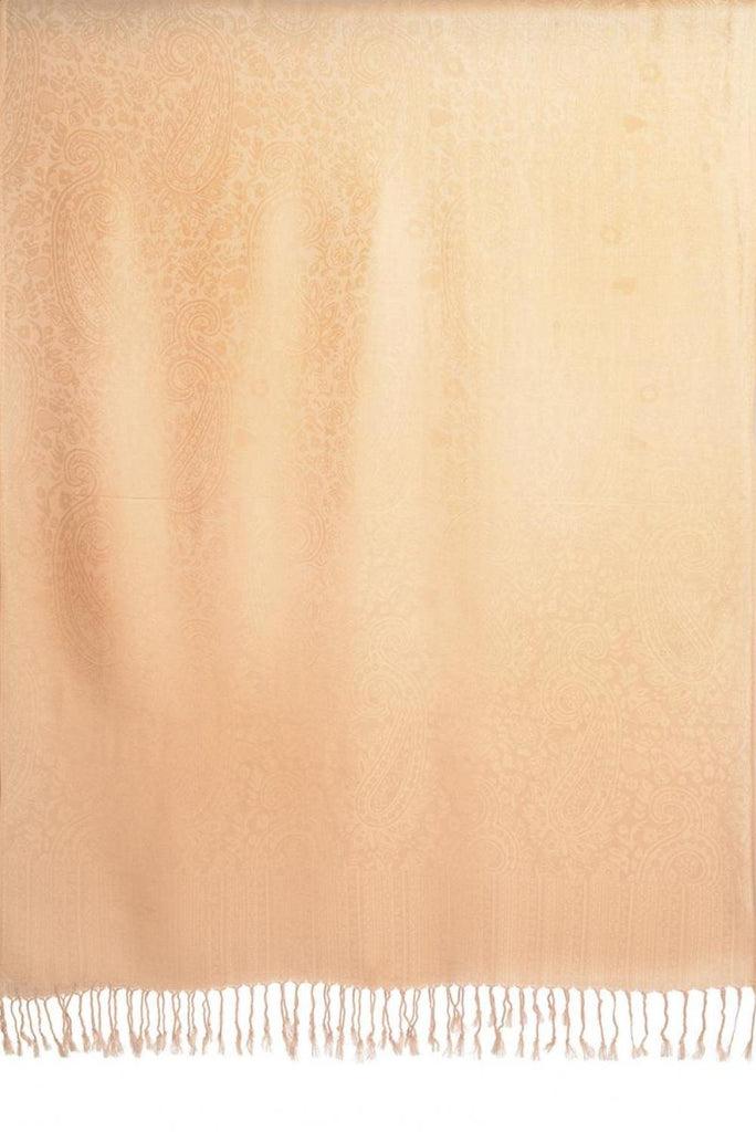 Liss Kiss Jasmine Beige Paisleys Pashmina Feel With Tassels - Scarf