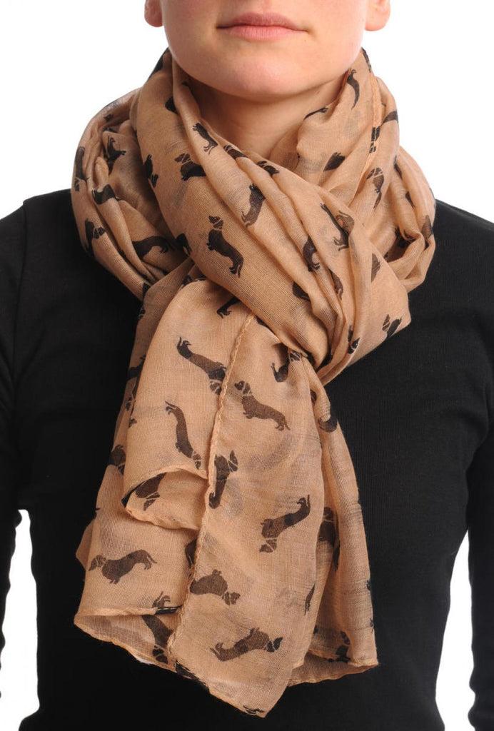 liss kiss Khaki With Brown Dogs Unisex Scarf & Beach Sarong - Scarf