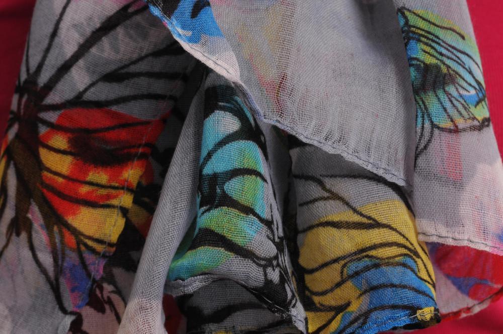 Liss Kiss Large Colourful Butterflies On Lavender Unisex Scarf & Beach Sarong - Scarf