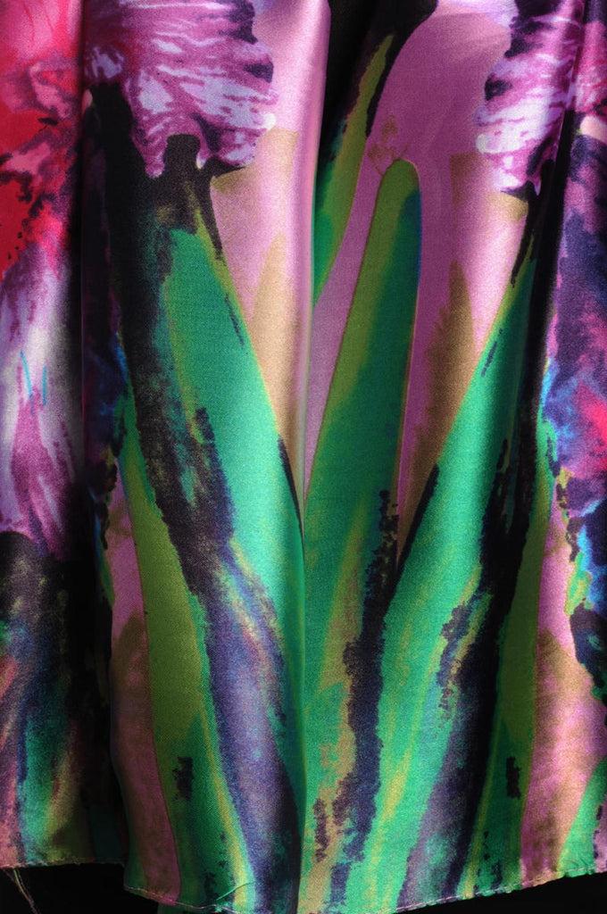 Liss Kiss Large Dark Pink & Purple Peony Flowers - Scarf