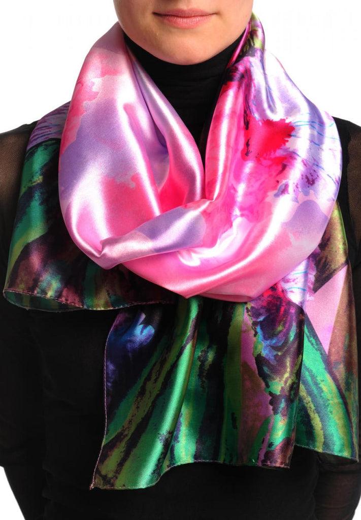 liss kiss Large Dark Pink & Purple Peony Flowers - Scarf